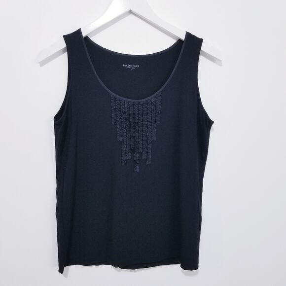 Eileen Fisher Ruffle Sleeveless Blouse - Picture 1 of 8